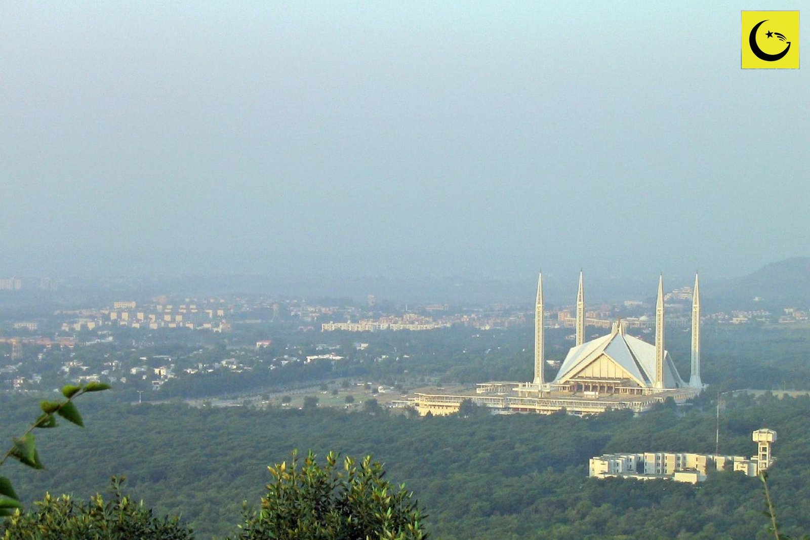 Dukhtaran-e-Pakistan Excellence Award 2026: Islamabad skyline with Faisal Mosque, the city where the ceremony took place