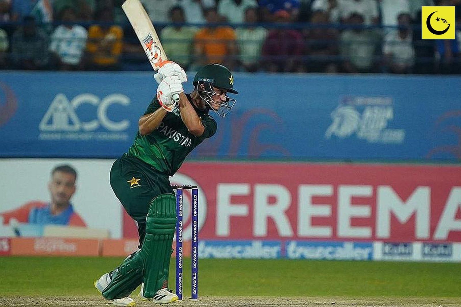 Maaz Sadaqat batting for Pakistan after his Maaz Sadaqat T20I rankings surge to 45th