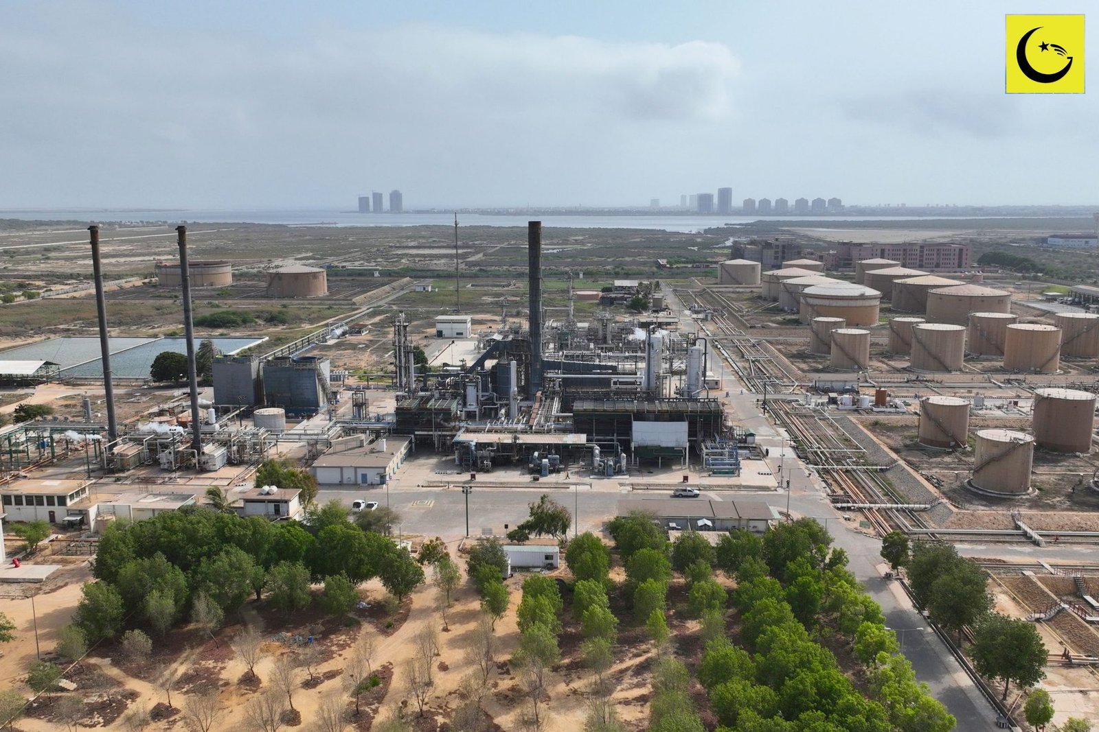 Pakistan Refinery Profit 2026: aerial view of the Pakistan Refinery Limited plant at Korangi Creek in Karachi