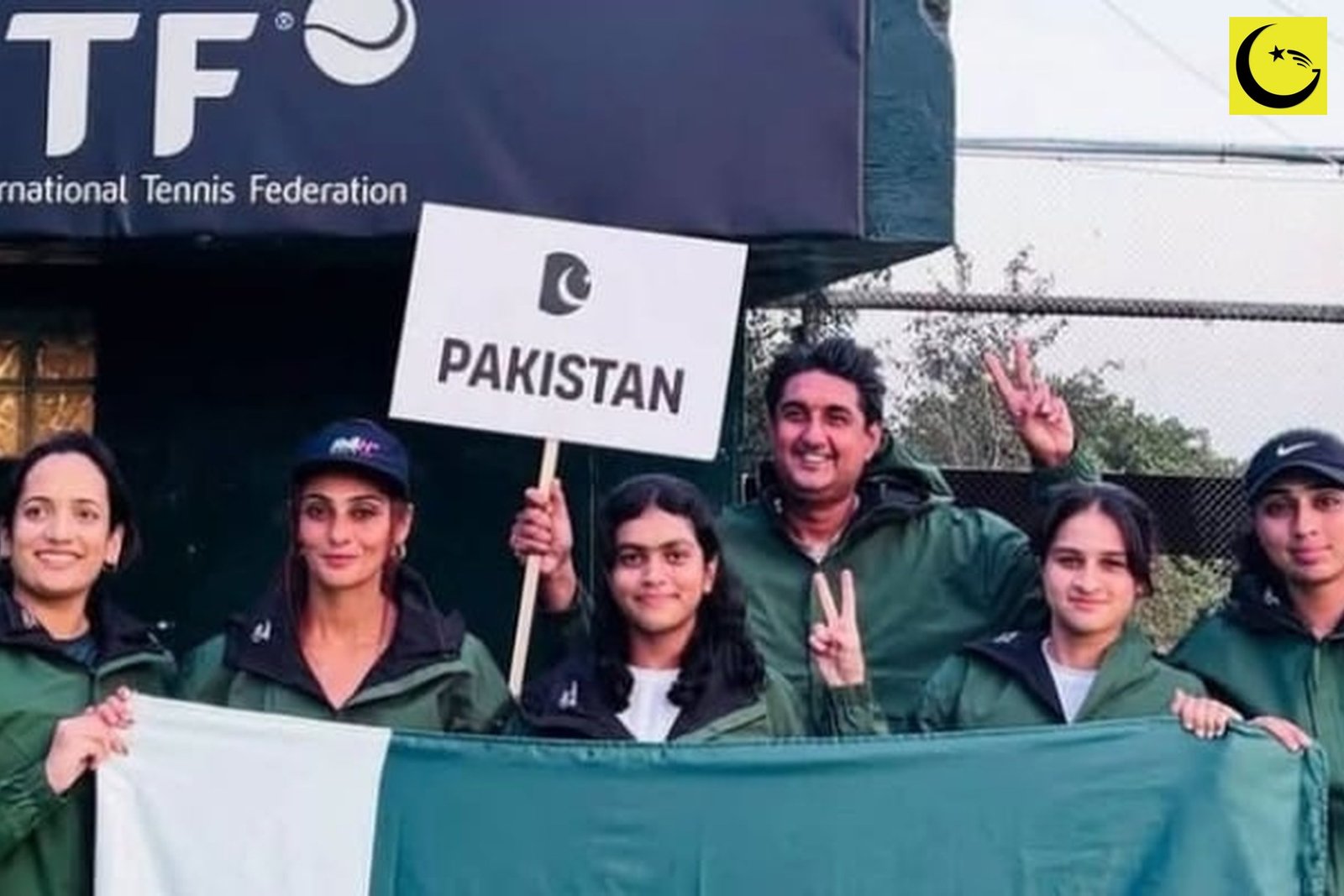 Members of the Pakistan women's tennis team pictured in Islamabad during the Billie Jean King Cup final week, October 2026