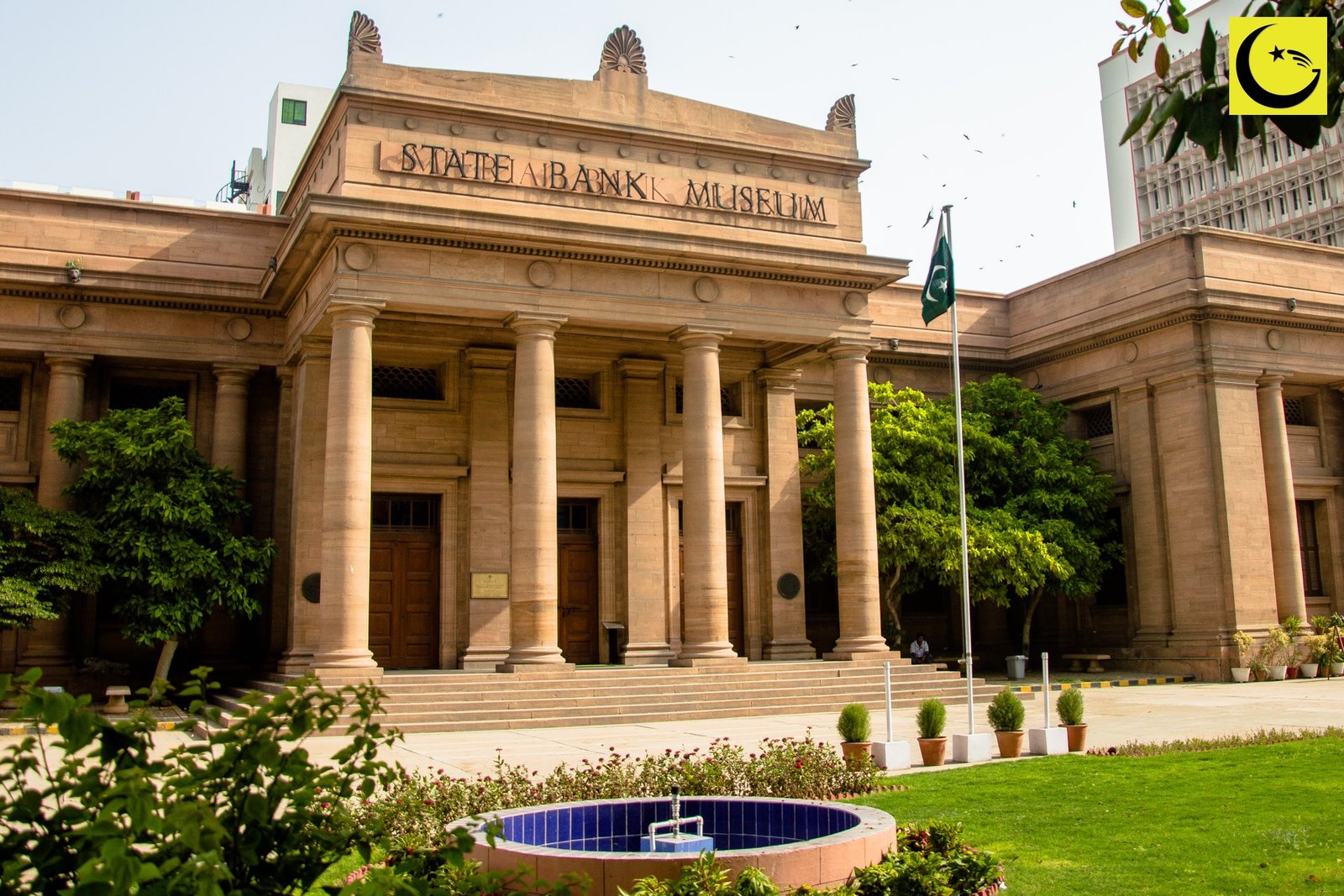 Historic State Bank of Pakistan building in Karachi, the central bank that publishes the Pakistan remittances data