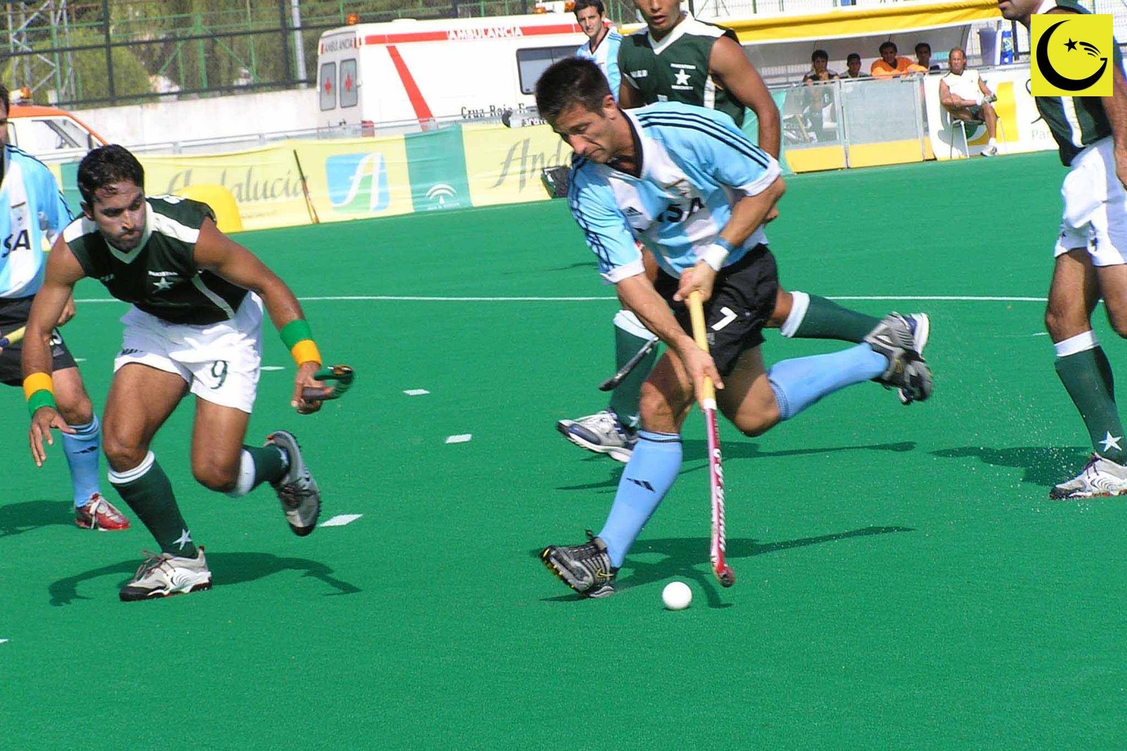 Pakistan hockey players in action during a match, file photo as Pakistan's junior team reached the Sultan of Johor Cup final 2026