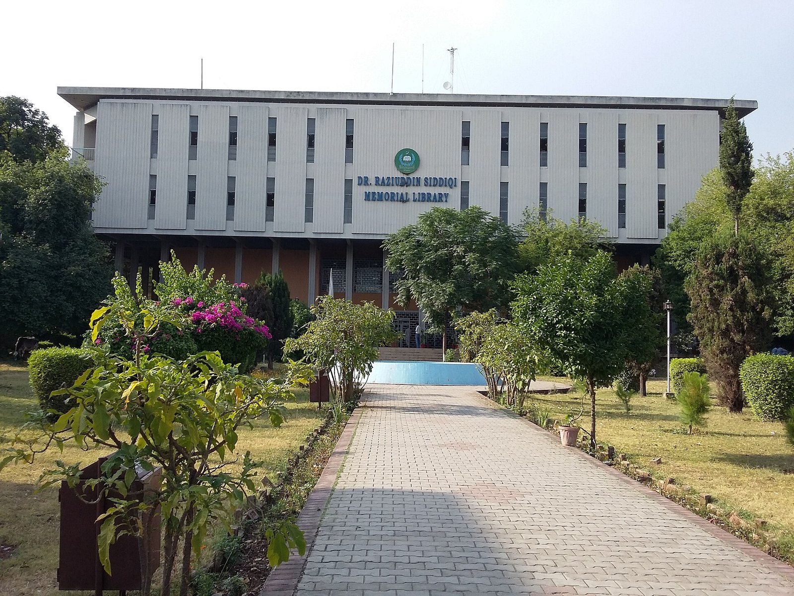 The Central Library building at Quaid-i-Azam University Islamabad