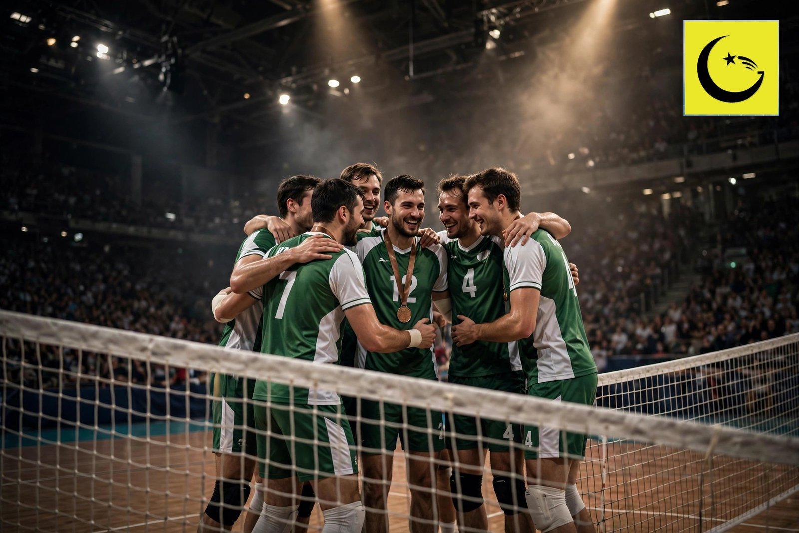 Pakistan volleyball team celebrating bronze - Pakistan volleyball bronze